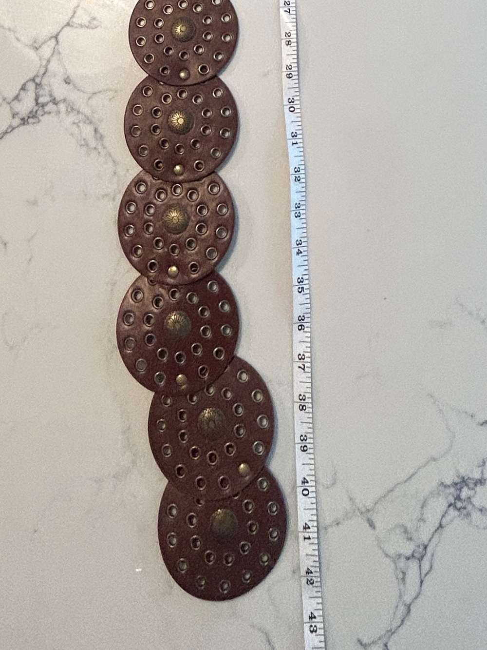 Wide Disc Belt for Women Boho Concho Leather Belts Vintage Western - Picture 5 of 5